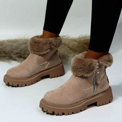 Thick Plush Snow Boots Women Faux Suede Non-slip Winter Shoes - ProTrendyz
