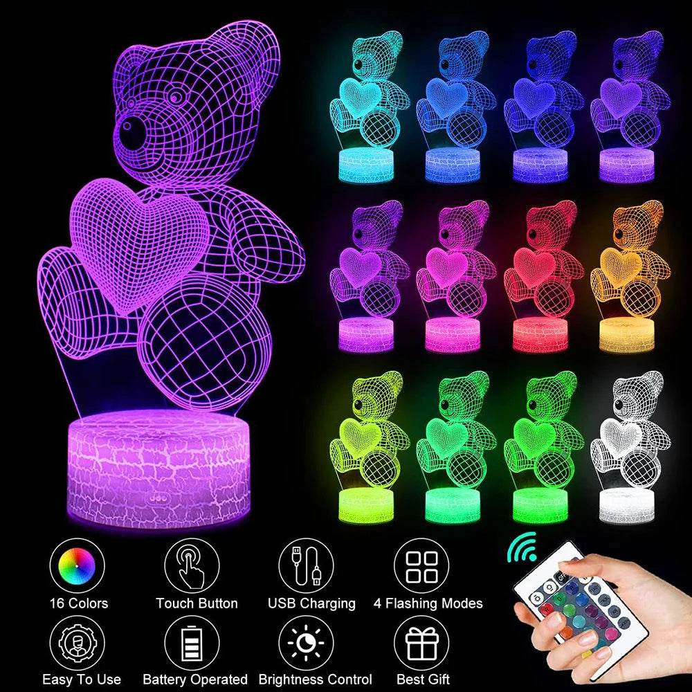 3D Lamp Acrylic USB LED Night Lights Neon Sign Lamp Xmas Christmas Decorations For Home Bedroom Birthday Decor Valentines Day Gifts - ProTrendyz