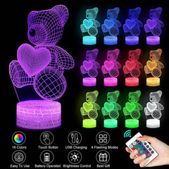 3D Lamp Acrylic USB LED Night Lights Neon Sign Lamp Xmas Christmas Decorations For Home Bedroom Birthday Decor Valentines Day Gifts - ProTrendyz
