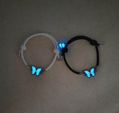 Fashion Blue Luminous Butterfly Necklace Bracelet Set For Glow In The Dark Women Clavicle Chain Choker Party Jewelry Set Gift - ProTrendyz