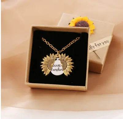 You Are My Sunshine Sunflower Necklace Women Men US - ProTrendyz