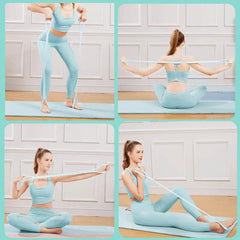 Yoga Fitness Resistance Band, Arm Back Training Elastic Ropes - Pure Barre Workout Chest Arm And Shoulder Stretch Bands Exercise Equipment For Physical Therapy,Yoga,Pilates,Stretching - ProTrendyz