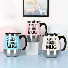 Electric Self Stirring Coffee Mug Cup Stainless Steel Automatic Self Mixing & Spinning Home Office Travel Mixer Milk Whisk Cup - ProTrendyz