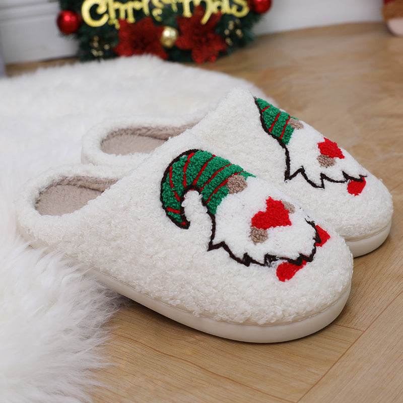 Cute Cartoon Santa Claus Home Slippers Couple Indoor Floor Bedroom Slipper Christmas Warm Shoes Women Men - ProTrendyz