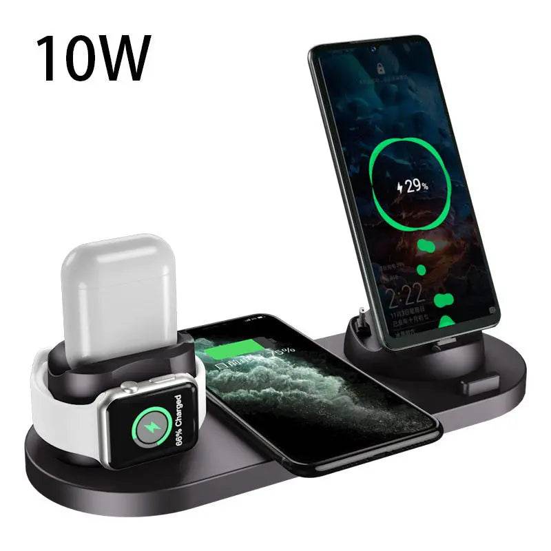 Wireless Charger For IPhone Fast Charger For Phone Fast Charging Pad For Phone Watch 6 In 1 Charging Dock Station - ProTrendyz