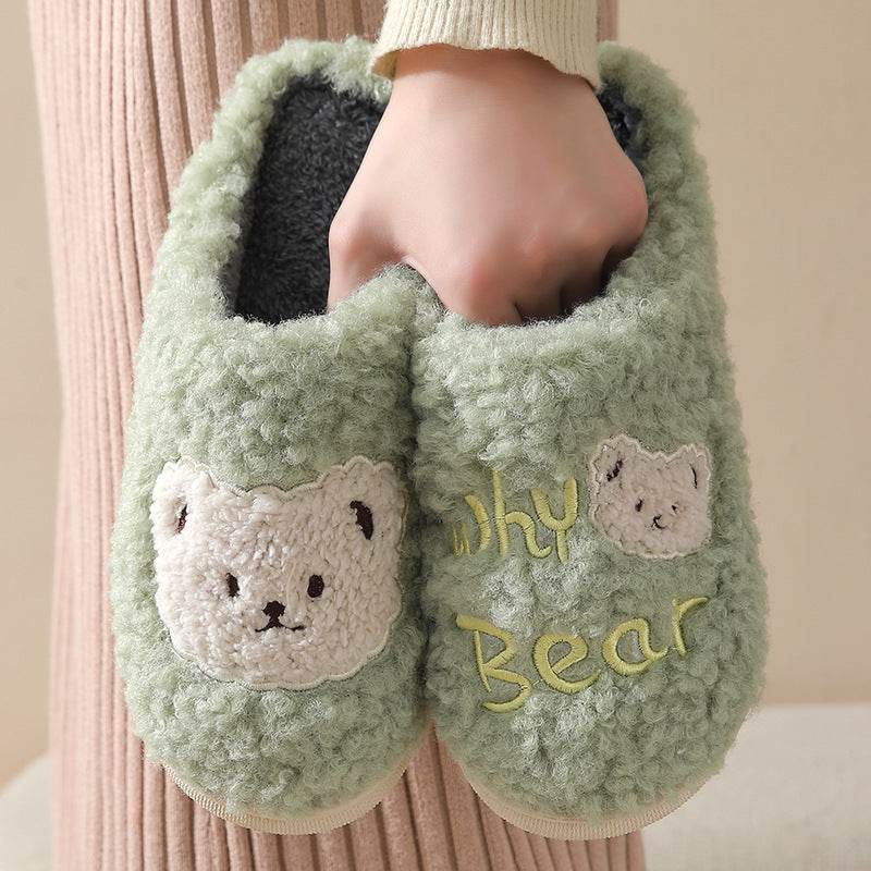 Bear Slippers Winter Warm House Shoes For Women Couple - ProTrendyz