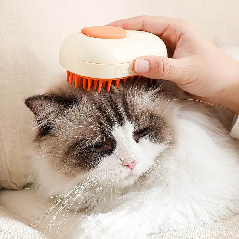 Steamy Cat Brush Cat Dog Grooming Comb Electric Self Cleaning Steam Cat Brush For Massage Avocado Shape Pet Spray Cat Grooming - ProTrendyz