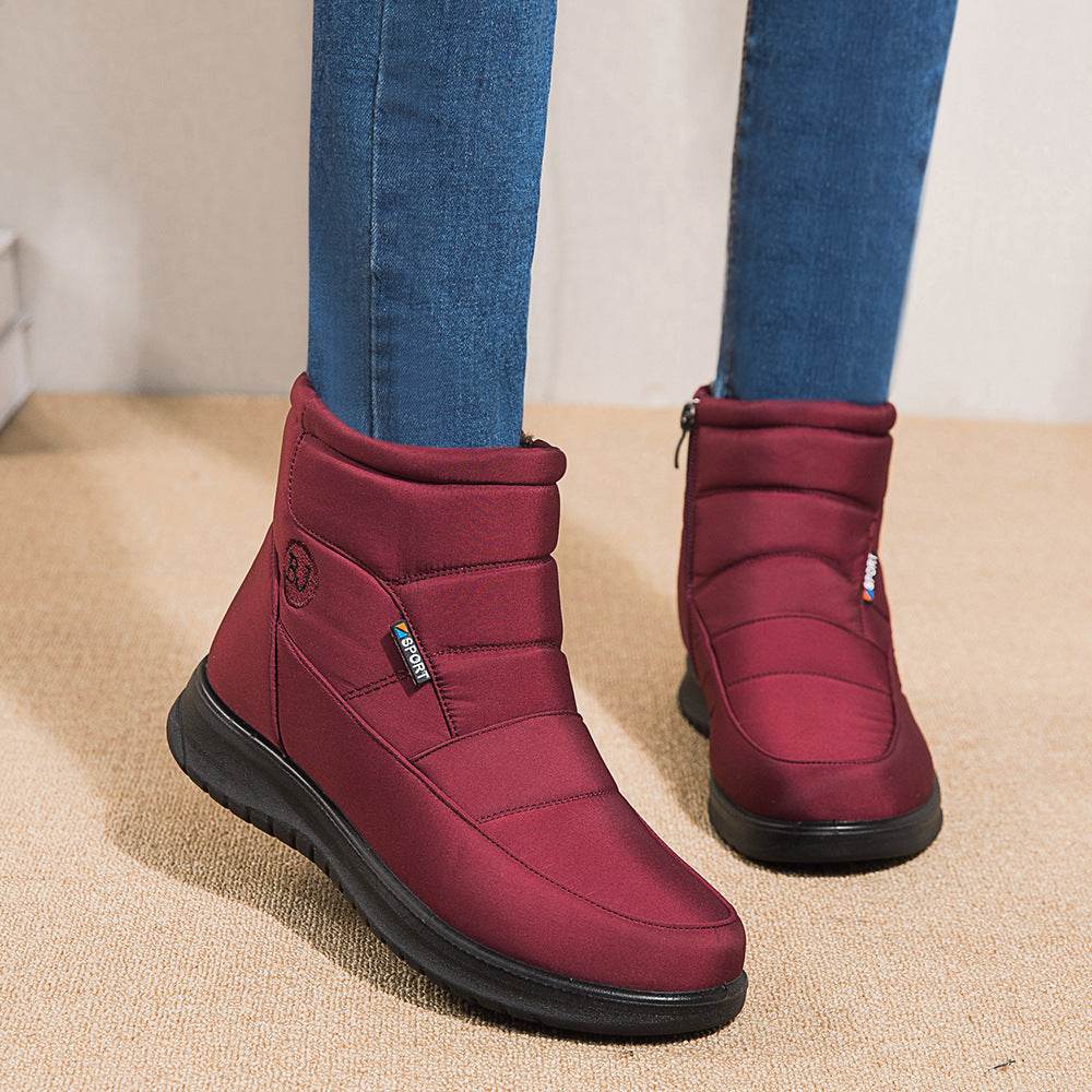 Ankle Boots For Women Non-slip Waterproof Snow Boots Flat Heels Warm Shoes - ProTrendyz