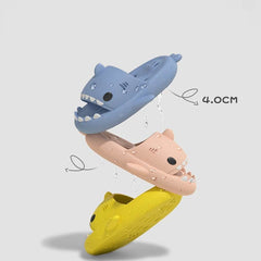 Shark Slippers With Drain Holes Shower Shoes For Women Quick Drying Eva Pool Shark Slides Beach Sandals With Drain Holes - ProTrendyz