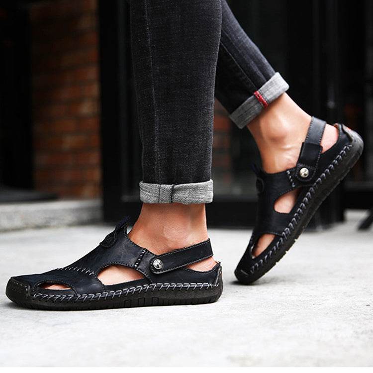 Men's Closed Toe Sandals Summer Adjustable Slides Slippers Fashion Beach Shoes - ProTrendyz