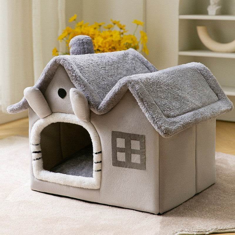 Foldable Dog House Pet Cat Bed Winter Dog Villa Sleep Kennel Removable Nest Warm Enclosed Cave Sofa Pets Supplies - ProTrendyz