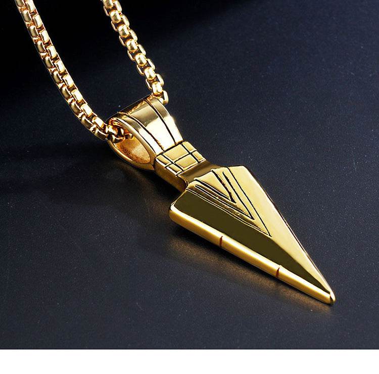 European America jewelry men stainless steel spear necklace with chain - ProTrendyz