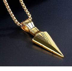European America jewelry men stainless steel spear necklace with chain - ProTrendyz