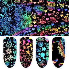 Nail Laser Star Sticker Thermal Transfer Nail Decals Symphony Star Paper - ProTrendyz