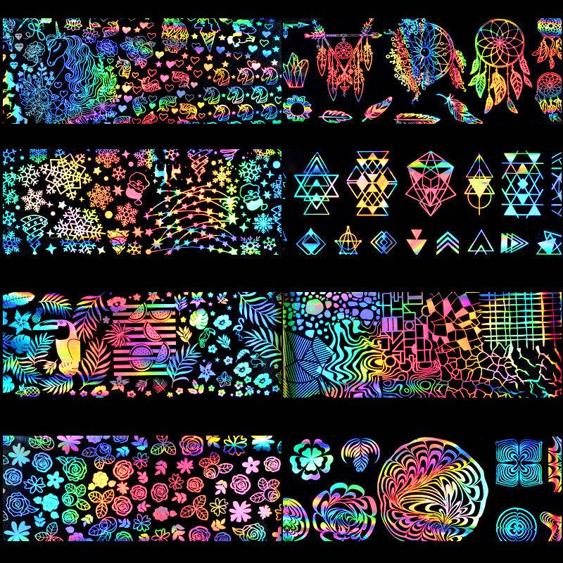 Nail Laser Star Sticker Thermal Transfer Nail Decals Symphony Star Paper - ProTrendyz