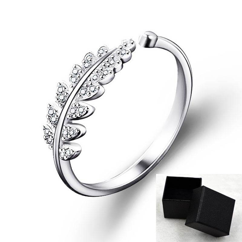 LNRRABC Woman Jewelry Fashion Simple Design Leaf Ring Personality Female Flower Rings Wedding Rings for Women - ProTrendyz