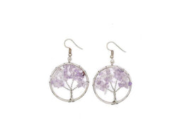Natural Crystal Crushed Stone Tree Wishing Tree Earrings Crystal Tree Earrings Jewelry - ProTrendyz