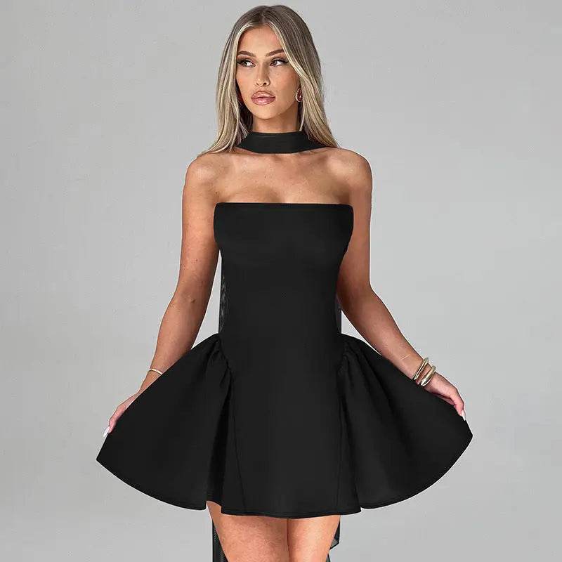 Sexy Tube Top Dress With Back Zipper Design Ins Fashion Short Dress For Party Clothing Women - ProTrendyz