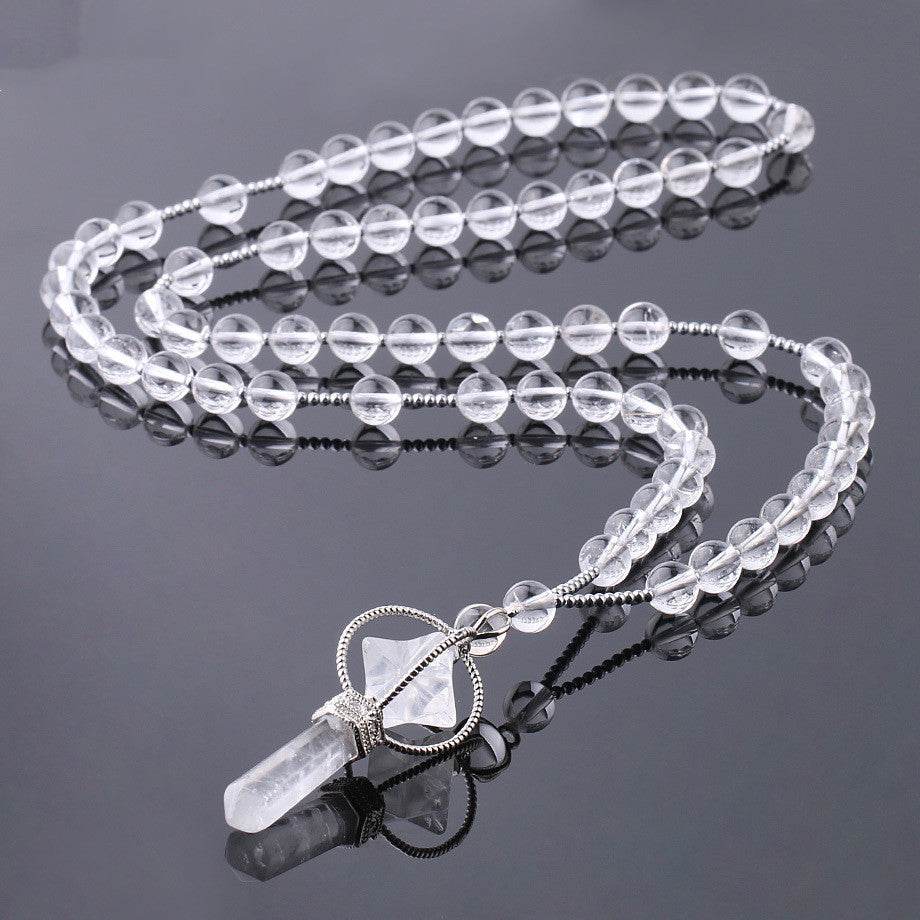 Natural White Crystal Column Natural Stone Necklace - ProTrendyz