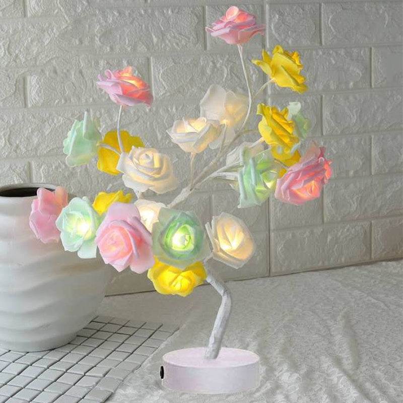 Rose Flower Lamp USB Battery Operated LED Table Lamp Bonsai Tree Night Lights Garland Bedroom Decoration Lights Home Decor - ProTrendyz