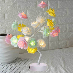 Rose Flower Lamp USB Battery Operated LED Table Lamp Bonsai Tree Night Lights Garland Bedroom Decoration Lights Home Decor - ProTrendyz