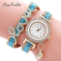 FanTeeDa Brand Women Bracelet Watches Ladies Watch Rhinestones Clock Womens Fashion Dress Wristwatch Relogio Feminino Gift - ProTrendyz