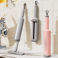 Rotatable Self-Squeeze Mini Mop With Crevice Brush Hand Wash-Free Flat Squeeze Mop With 2 Reusable Microfiber Pads, Microfiber Mop For Wet Dry Use Self Wringing Flat Mop For Floor Cleaning - ProTrendyz