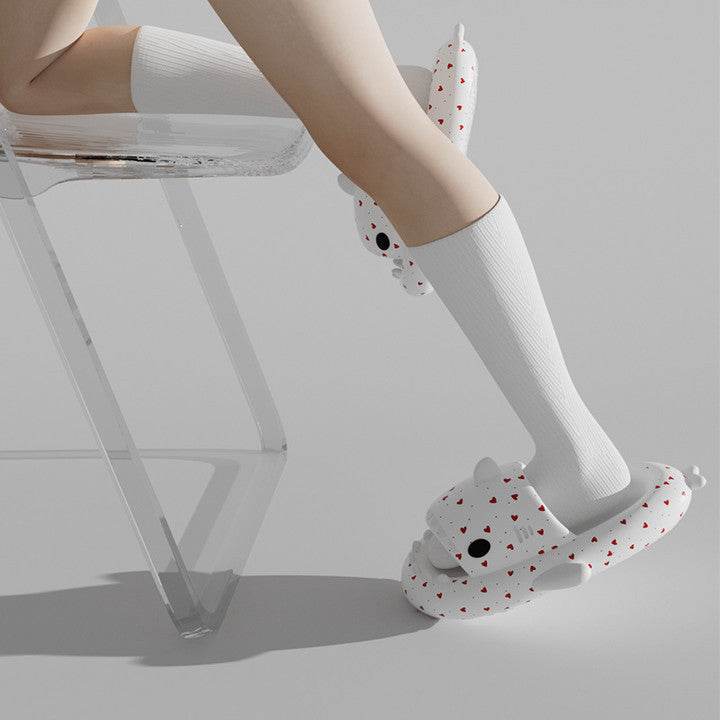 Lovers Shark Slippers Heart Print Shoes Women Men - ProTrendyz