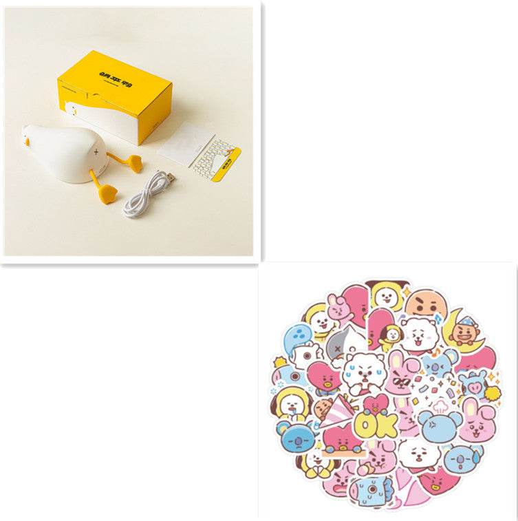 Lie Flat Duck Silicone Night Light Children's Bedside Table Lamp LED Smart With Sleep Night Light Pat Dimming Atmosphere Table Lamp Gift - ProTrendyz