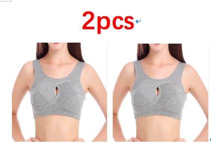 Plus Size Women Bra Ladies Cotton Quake-Proof Underwear Sleep Tops No Buckles Non Wire Lingerie With Removable Padded - ProTrendyz