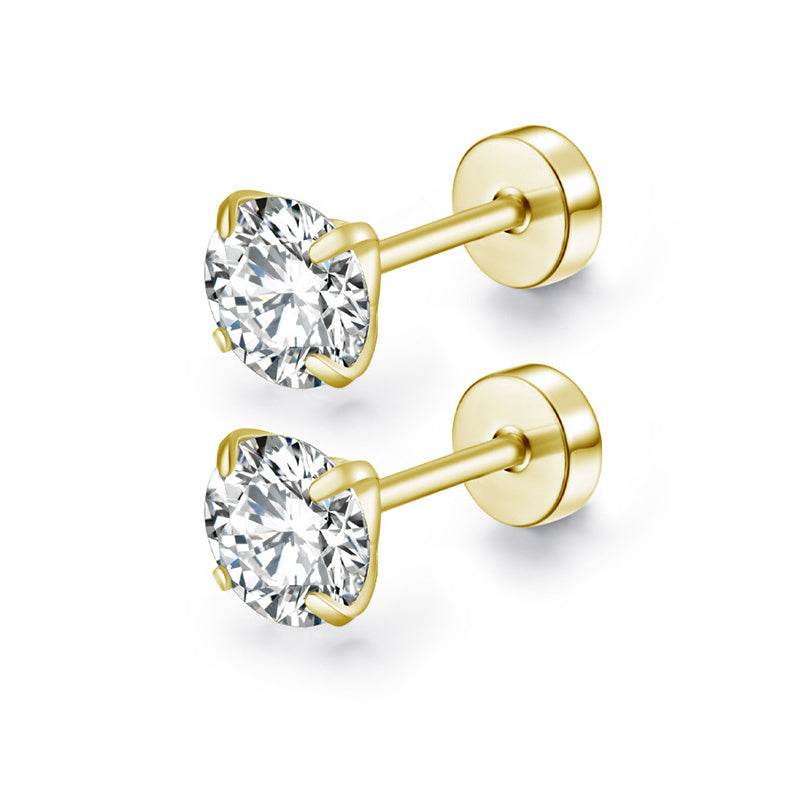 Women's Fashion Zircon Round Cake Earrings - ProTrendyz