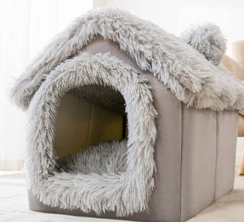 Foldable Dog House Pet Cat Bed Winter Dog Villa Sleep Kennel Removable Nest Warm Enclosed Cave Sofa Pets Supplies - ProTrendyz