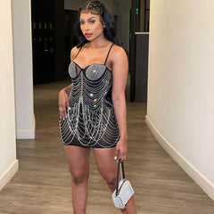 Women's Fashion Personality Tassel Suspender Dress For Party - ProTrendyz