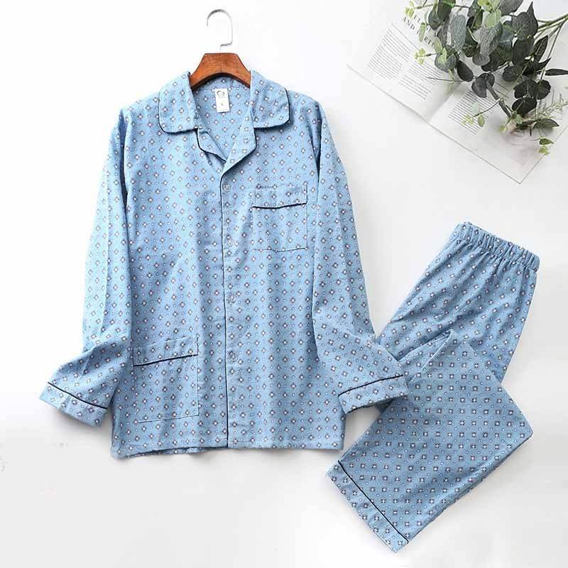 Brushed Cloth Long-sleeved Lapel Pajama Set - ProTrendyz
