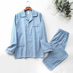 Brushed Cloth Long-sleeved Lapel Pajama Set - ProTrendyz
