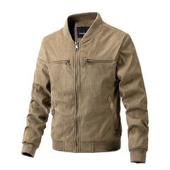 Suede Stand Collar Men's Jacket Double Zipper Pocket Clothing Mens - ProTrendyz