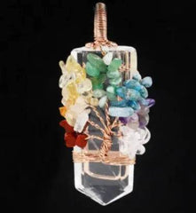Crystal Column Tree Of Life Winding Pendant Necklace US - ProTrendyz