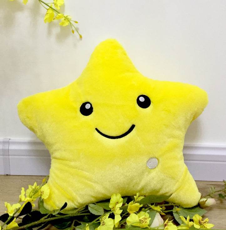 34CM Unique Toy Luminous Pillow Vivid Star Design LED Light Colorful Cushion Stars Plush Pillow Toys Gift For Kids Children Girl - ProTrendyz