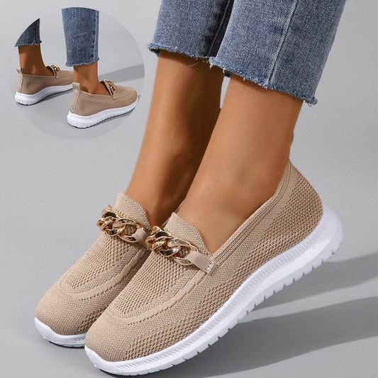 Chain Flats Shoes Women Mesh Sports Walking Shoes - ProTrendyz