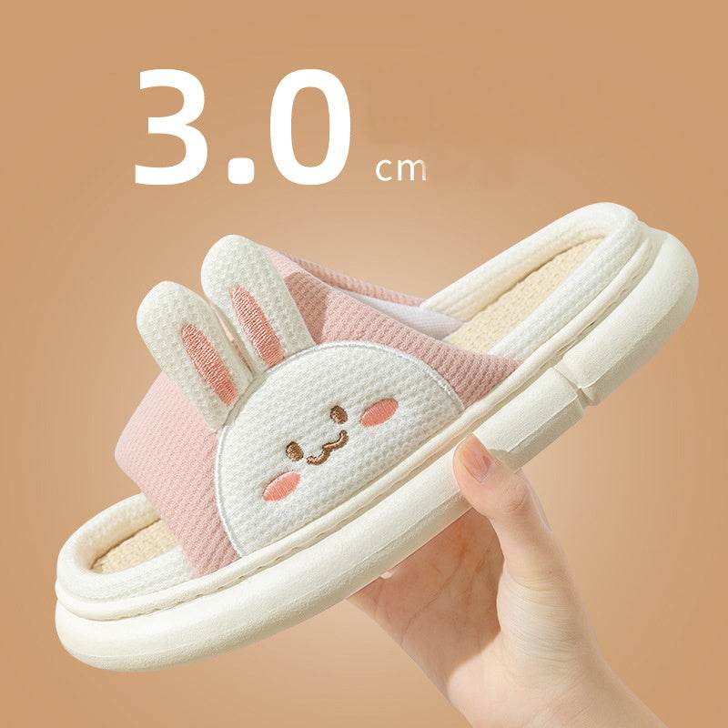 Cute Rabbit Slippers Linen House Shoes For Women - ProTrendyz