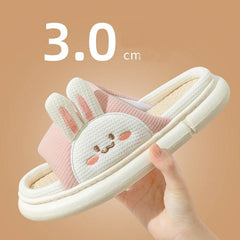 Cute Rabbit Slippers Linen House Shoes For Women - ProTrendyz