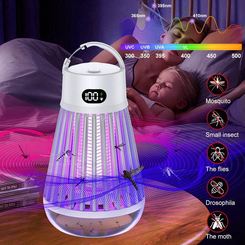 Digital Display Mosquito Killer Lamp Electric Shock Mosquito Trap Light Radiationless Insect Repellent Trap For Bedroom Outdoor Summer Gadgets - ProTrendyz