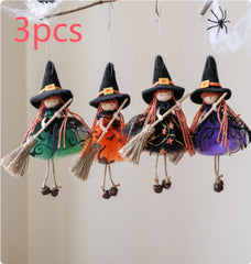 Halloween Mesh Broom Girl Angel Christmas Tree Pendant