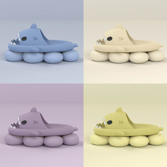 Adult's Slippers Indoor Outdoor Funny Shark Cartoon - ProTrendyz