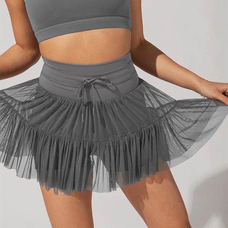 High Waist Dress Lace-up Sports Skirt With Anti-exposure Safety Pants Summer Fashion Pleated Skirt Womens Clothing - ProTrendyz