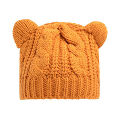 Hand Made 3D Cute Knitted Cat Ear Beanie For Winter - ProTrendyz