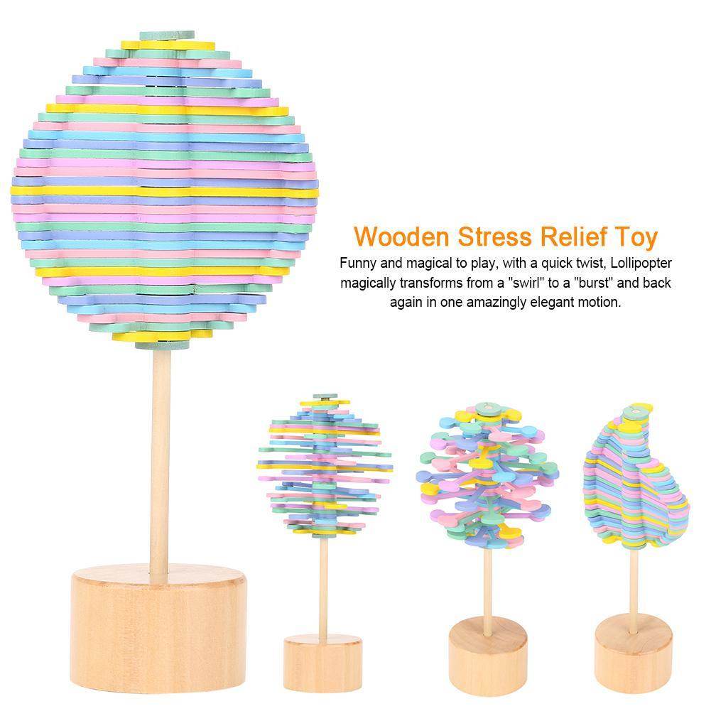 Solid Wooden Rotating Lollipop Fischer Series Creative Ornaments Decompression Toys Decompression Artifact Gyro - ProTrendyz