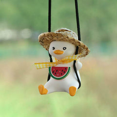 Car Pendant Cute Anime Little Duck Swing Auto Rearview Mirror Hanging Ornaments Interior Decoraction Accessories For Girls Gifts - ProTrendyz
