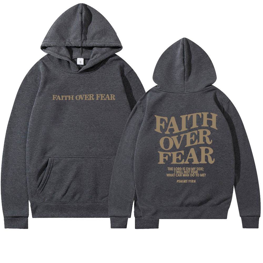 Faith Over Fear Christian Hoodie Christian Sweatshirt Jesus Hoodie Trendy Hoodie Bible Verse Shirt Unisex Aesthetic Clothes - ProTrendyz