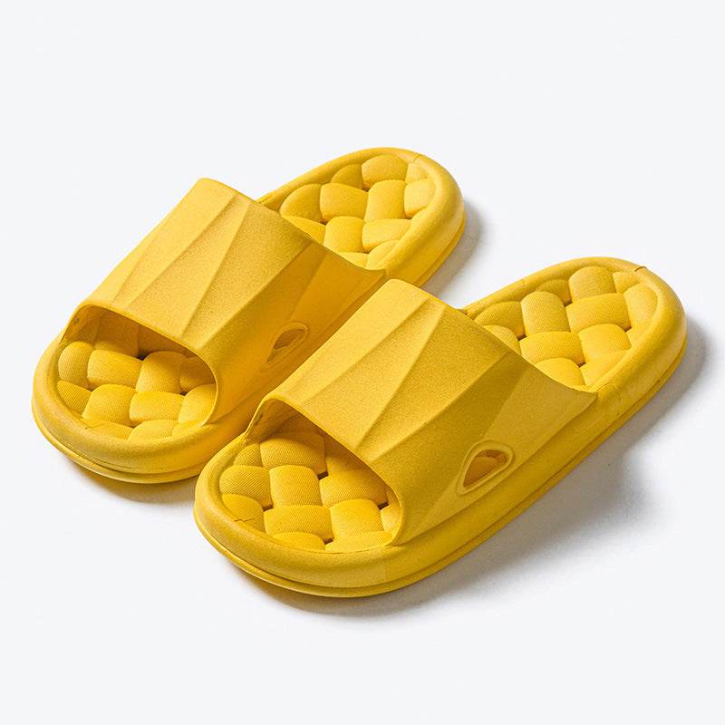 New Woven Texture Non-slip Slippers For Women Summer Indoor Floor Bathroom Home Slipper Men House Shoes - ProTrendyz